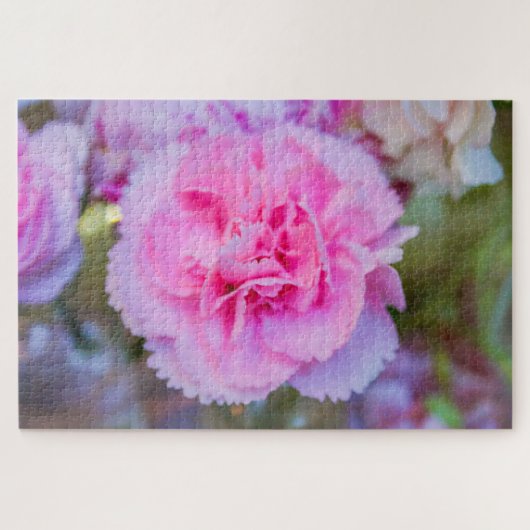 美しいピンクの花 ジグソーパズル (横)