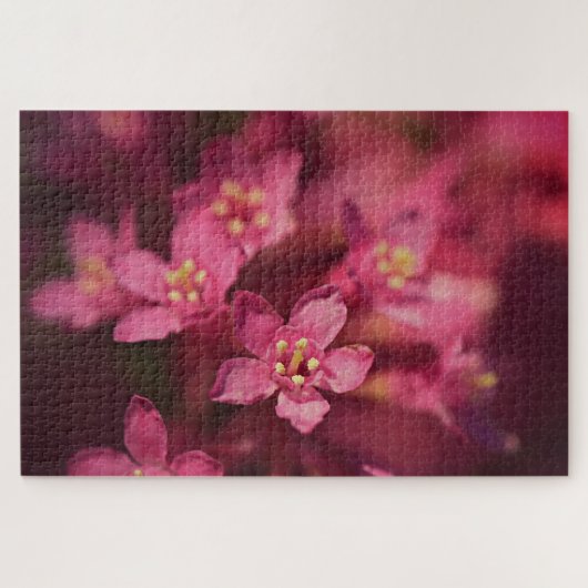 美しいピンクの花 ジグソーパズル (横)