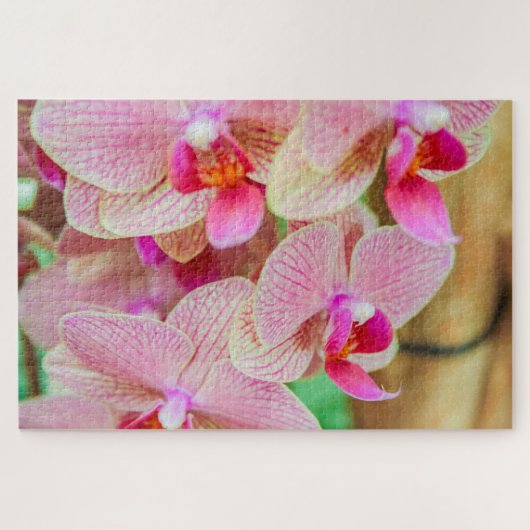 美しいピンクの花 ジグソーパズル (横)