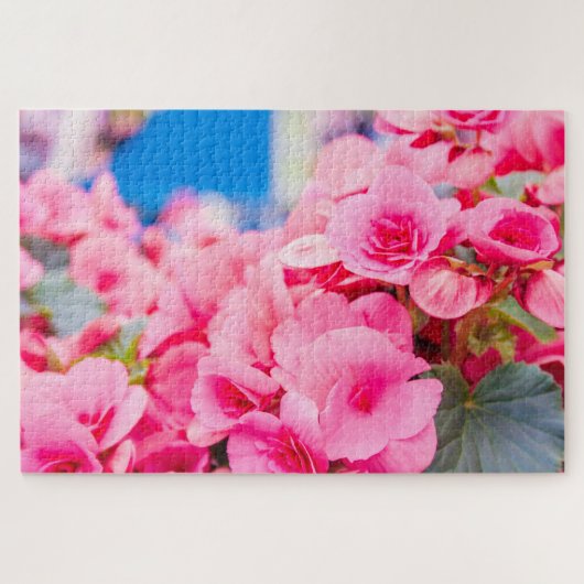 美しいピンクの花 ジグソーパズル (横)