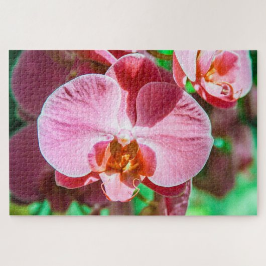 美しいピンクの花 ジグソーパズル (横)