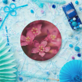 美しいピンクの花 ペーパープレート (パーティー)