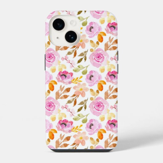 美しいピンクの花 iPhoneケース (裏面)