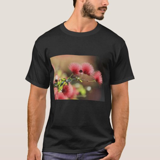 美しいピンクの花 Tシャツ (正面)
