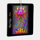 美しいピンクの華美蓮の花クリスマス セラミックオーナメント (右)