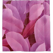 美しいピンクの葉柄 シャワーカーテン (正面)