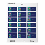 美しいピンクの蓮の花の水のシーンアドレス ラベル (フルシート)