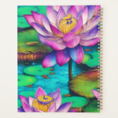 美しいピンクの蓮の花水のシーン プランナー手帳 (裏面)