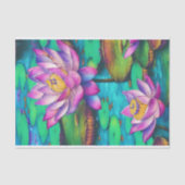 美しいピンクの蓮の花水のシーン 薄葉紙 (正面)