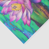 美しいピンクの蓮の花水のシーン 薄葉紙 (詳細)