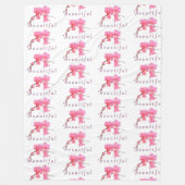 美しいピンクの蘭の花フォトアート フリースブランケット (正面)