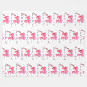 美しいピンクの蘭の花フォトアート フリースブランケット (正面(横))