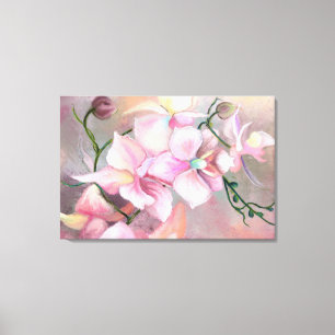 美しいピンクの蘭の花 - オリジナル絵画 キャンバスプリント