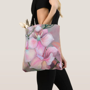 美しいピンクの蘭の花 – トートバッ絵画グ トートバッグ