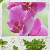 美しいピンクの蘭 キッチンタオル (折り畳み)