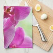美しいピンクの蘭 キッチンタオル (四つ折り)