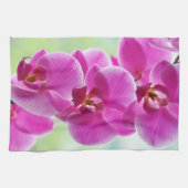美しいピンクの蘭 キッチンタオル (横)