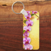 美しいピンクの蘭 キーホルダー (正面)