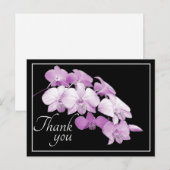 美しいピンクの蘭 黒い背景 ありがとう ポストカード (正面/裏面)