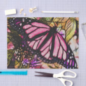 美しいピンクの蝶抽象芸術 薄葉紙 (クラフト)