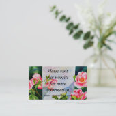 美しいピンクの赤い白いバラの水色のフローラ 名刺 (スタンド正面)