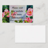 美しいピンクの赤い白いバラの水色のフローラ 名刺 (正面/裏面)