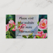 美しいピンクの赤い白いバラの水色のフローラ 名刺 (正面)