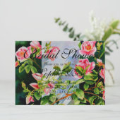 美しいピンクの赤い白いバラの水色のフローラ 招待状 (スタンド正面)