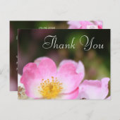 美しいピンクの野生のバラ結婚の花感謝していのあなた ポストカード (正面/裏面)