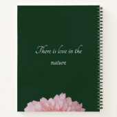 美しいピンクの野生の花l濃い緑の背景 ノートブック (裏面)