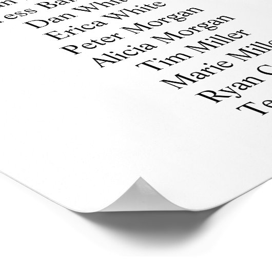 美しいピンクの野結婚花の座席表 ポスター (角)