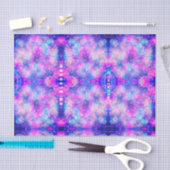 美しいピンクの青い星屑パターン絞り染めスタイル 薄葉紙 (クラフト)