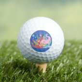 美しいピンクの髪のマーメイド遊が魚を抱きしめている ゴルフボール (インサイチュ 木)