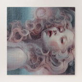 美しいピンクの髪の人魚 ジグソーパズル (横)