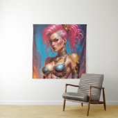 美しいピンクの髪の人 タペストリー (インサイチュ)