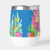 美しいピンクの髪遊の人魚の海 (左面)