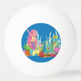 美しいピンクの髪遊の人魚の海 卓球ボール