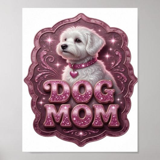 美しいピンクのDOG MOM ポスター (正面)