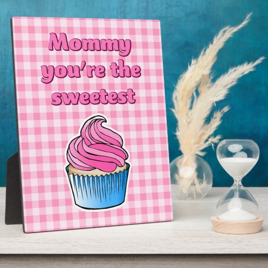 美しいピンクカップケーキ フォトプラーク (側面)