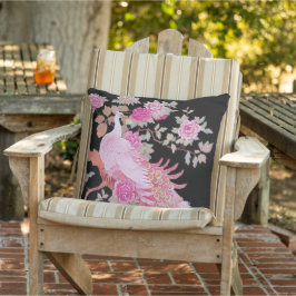 美しいピンクカラーフェザーピーコックフローラパティオ アウトドアクッション