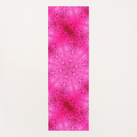 美しいピンクガールレース万華鏡のように千変万化するパターンパターン ヨガマット (正面)