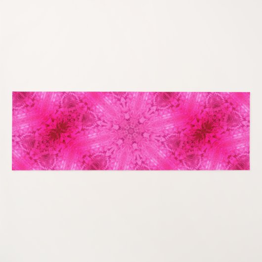 美しいピンクガールレース万華鏡のように千変万化するパターンパターン ヨガマット (正面(横))