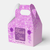 美しいピンクグリッター&リボン60誕生日 フェイバーボックス (裏面サイド)