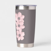 美しいピンクグレーケシのフローラ 保温保冷タンブラー (左面)