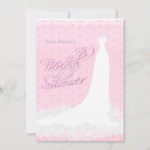 美しいピンクサテンの宗教ブライダルシャワー 招待状 (正面)