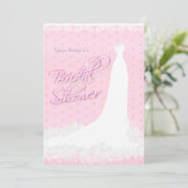 美しいピンクサテンの宗教ブライダルシャワー 招待状 (スタンド正面)