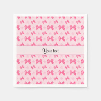 美しいピンクサテン弓 スタンダードカクテルナプキン