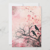 美しいピンクスカイレッドフラワーズハローウィンパーティ 招待状 (裏面)