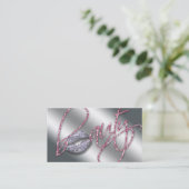 美しいピンクスパークルリップグリッター文字 名刺 (スタンド正面)