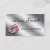 美しいピンクスパークルリップグリッター文字 名刺 (裏面)